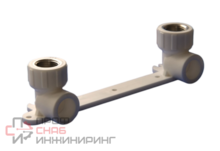 Угольник PPRC 20х1/2"М установочный двойной Политэк