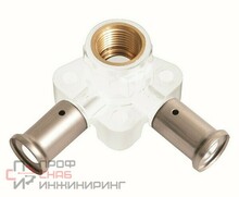 Водорозетка Henco угловая ВР ПВДФ пресс (белая) 16x1/2"x16 (40 мм)