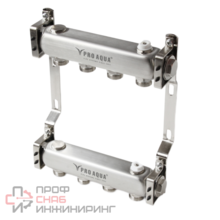 Блок коллекторный без запорных клапанов с воздухоотводчиками 3 выхода ProAqua, 230 мм, 1 х 3/4