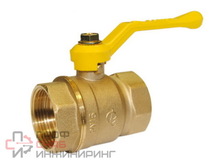 Кран шаровой латунный газовый 1 1/4 г/г рычаг, латунь Галлоп