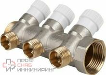 Коллектор распределительный с запорными клапанами Stout тип SMB 6852 1" 3 выхода