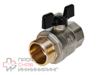 Кран Stout шаровой полнопроходной ВР/НР ручка бабочка 1 1/4