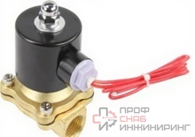 Клапан электромагнитный DN.ru VS100-ET-NC-24VDC 1/2" Ду15 Ру10, соленоидный двухходовой, корпус - латунь, уплотнение - EPDM, резьбовой, нормально-закрытый, прямого действия, катушка - 24В