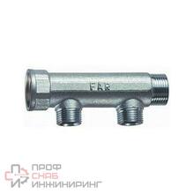 Коллектор FAR 1 1/4" (ВР-НР) с 2 отв. 1/2" ВР (межосев. 50 мм)