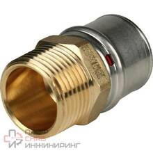 Переходник STOUT с наружной резьбой 1 х32 для металлопластиковых труб прессовой