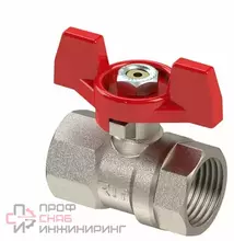 Кран шаровой латунный 3/4" вн/вн PN25 ручка бабочка