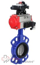 Затвор дисковый поворотный DN.ru WBV3432N-2W-Fb-H Ду100 Ру16, корпус - углеродистая сталь WCB, диск - нержавеющая сталь 316L, уплотнение - NBR, с пневмоприводом DN.ru PA-DA-105, пневмораспределителем 4V320-10 220В, БКВ APL-210N и БПВ AFC2000