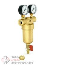 Фильтр промывной ВВ 1" со сливным шаровым краном и 2 манометрами 300 мкм Uni-fitt