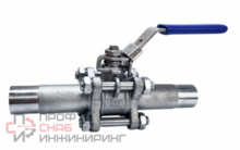 Кран шаровой нержавеющий приварной длинный, Lotar 1_1/2" (DN40)  AISI316 (CF8M)  LTR-TE40/6