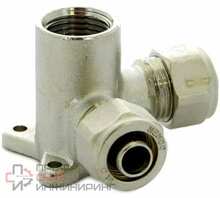 Водорозетка 16-1/2"-16, Henco A, 7, обжим-резьба, вн., латунь, угловая 7-160416