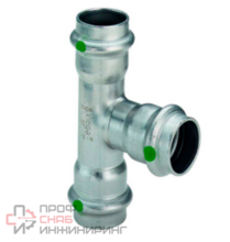 Тройник Sanpress Inox, с SC-Contur, нержав.сталь, 15 мм Viega