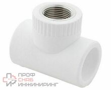 Тройник РосТурПласт комбинированный PPR полипропилен ВР 20х 3/4" белый