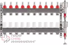 Блок коллекторный OKSELER с расходомерами и автоматическими воздухоотводчиками 10 выходов, 1x3/4EK