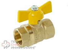 Кран шаровой латунный для газа Галлоп СТАНДАРТ мод. 230 DN15 ВВ PN40 бабочка