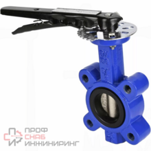 Затвор дисковый поворотный DN.ru WBV1616N-2W-Fb-H Ду50 Ру16 LUG межфланцевый, корпус - высокопрочный чугун GGG45/QT450, диск - высокопрочный чугун GGG45/QT450, уплотнение - NBR, с ISO-фланцем F05, квадрат 9х9, с рукояткой
