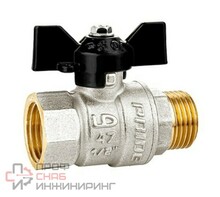 Кран шаровой латунный НВ 1 1/4" Pride, полный проход, бабочка