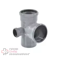 Крестовина РосТурПласт PP-H 2-пл сер б/н Дн110х110х50х87гр лев в/к