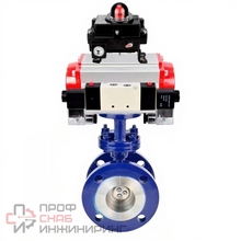 Затвор дисковый поворотный с тройным эксцентриситетом DN.ru WBV3EX-3431M-1W-F-ISO Ду100 Ру25 с пневмоприводом DN.ru PA-SA-160, пневмораспределителем DN.ru 4V320-10 220В и БКВ DN.ru APL-410N EX