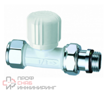 Прямой терморегулирующий вентиль для м. и п. тр. FAR 1/2" гайка М24х19 (белый/серебро)