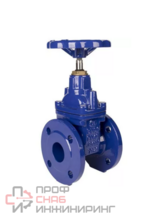 Задвижка с обрезиненным клином Zetkama 111D-250-B57, DN250, PN10, корпус - GGG50, клин - GGG50, уплотнение - EPDM, Ф/Ф, штурвал