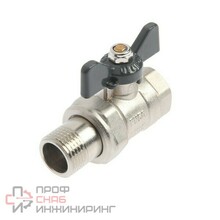 Кран шаровой со сгоном прямой AQUALINK 1 бабочка резьба внутренняя - наружная