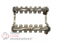 Коллекторный блок Gekon для теплого пола и радиаторного отопления 1"x3/4"EU отверстий-6