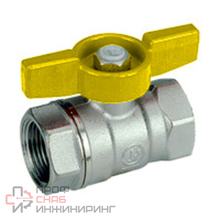 Кран шаровой с вн./вн. резьбой 1/2", желтая бабочка R251D DN15