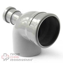 Отвод PP-H с выходом сер. б/н Дн110х50х87гр фронт-тыл в/к VALFEX