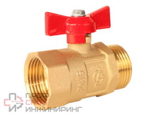 Кран шаровой латунный 1 г/ш ПРАКТИК Галлоп бабочка