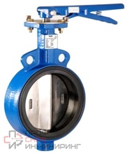 Затвор дисковый DelVal поворотный межфланцевый Чугун/CF8/EPDM редуктор, 14" DN350 PN10, Покраска - Эпоксидная, цвет - синий, квадратный шток, присоединение - PN10 EN 1092-01