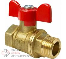 Кран шаровой Valfex для ВОДЫ 1" ВР/НР ручка-бабочка, латунный 11Б27фт1М