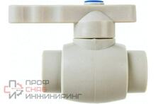 Кран шаровой РосТурПласт PP-R полный проход 20 серый