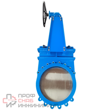 Задвижка шиберная Benarmo чугун DN600 PN10 двусторонняя с редуктором под электропривод NBR