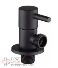 Кран TIM для подкл. с/т приборов TIM 1/2" - 1/2", нерж.чёрн круглый