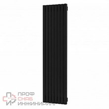 Стальной вертикальный радиатор отопления Warmmet Cube V длина 750 мм секций 6 цвет черный тип подключения: нижнее левое