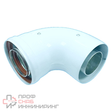 Дымоход Отвод Wolf 90° для концентрической дымовой трубы DN60/100 для CGG /FGG