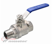 Кран шаровый Newkey муфтовый двусоставной ВР/НР нержавеющий (2PC)  AISI304 DN15 (1/2")  (CF8)  PN63