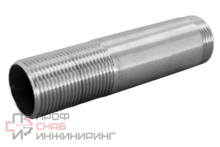 Сгон резьбовой нержавеющий, AISI316 DN40 (1_1/2")  (CF8M)  PN16 Newkey