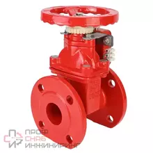 Задвижка клиновая 30ч39р (аналог МЗВГ) DN.ru GVWN1414S-2W-F-S signal box red Ду65 Ру10/16 фланцевая, корпус - чугун GGG50, уплотнение - силикон, со штурвалом и невыдвижным штоком, с устройством контроля положения, цвет - красный