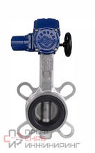 Затвор дисковый поворотный DN.ru WBV3232N-2W-Fb-H Ду125 Ру16, корпус - нержавеющая сталь 316L, диск - нержавеющая сталь 316L, уплотнение - NBR, с взрывозащищенным электроприводом DN.ru QT-EX-020M-O2-380VAC-У1 380В