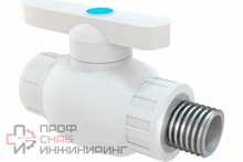 Кран шаровой РосТурПласт PP-R наружная резьба 25х3/4 белый