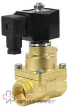 Клапан электромагнитный DN.ru VS541-ET-NC-220VAC Ду20 Ру7, соленоидный двухходовой, корпус - пластик PA66, уплотнение - EPDM, резьбовой, нормально-закрытый, прямого действия, катушка - 220В