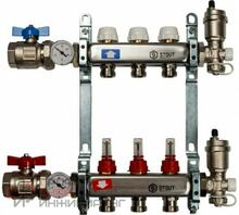 Коллектор STOUT из нержавеющей стали в сборе с расходомерами 3 вых.