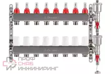 Блок коллекторный OKSELER с расходомерами и автоматическими воздухоотводчиками 8 выходов, 1x3/4EK