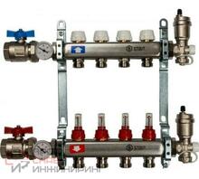 Коллектор STOUT из нержавеющей стали в сборе с расходомерами 4 вых.