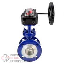 Затвор дисковый поворотный с тройным эксцентриситетом DN.ru WBV3EX-3432M-1W-F-ISO Ду50 Ру25 корпус - углеродистая сталь WCB, диск - нержавеющая сталь 316, уплотнение - METAL, с редуктором DN.ru HGB RQN1-180Z с индикатором положения