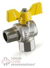 Кран шаровой газовый угловой 1/2" гш бабочка TIM