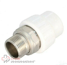 Муфта Valfex PP-R бел комб разъем Дн20х1/2" НР д/рад 10159020