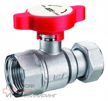 Кран шаровой FAR 3/4" хром. с накид.гайкой 1" синяя ручка