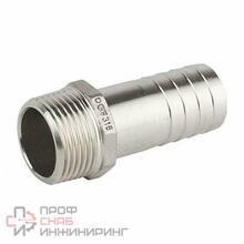 Штуцер под шланг GENEBRE 0399N 08, DN040 (1 1/2")  PN20, корпус - AISI316 (CF8M)  НР, резьба NPT